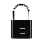 Stainless Steel Automatic Intelligent Fingerprint Padlock Electronic Lock, 10 Fingerprint Edition(Black)