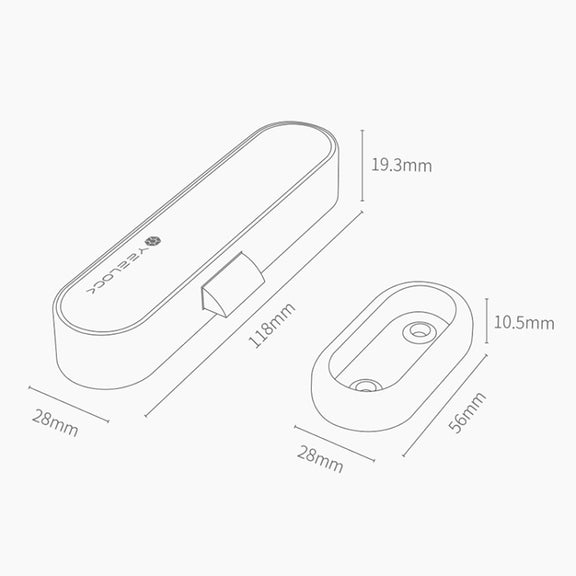 Original Xiaomi Youpin YEELOCK Smart Drawer Cabinet Lock Switch, US Plug(White)