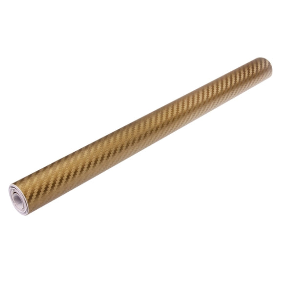 Car Decorative 3D Carbon Fiber PVC Sticker, Size: 152cm x 50cm(Gold)