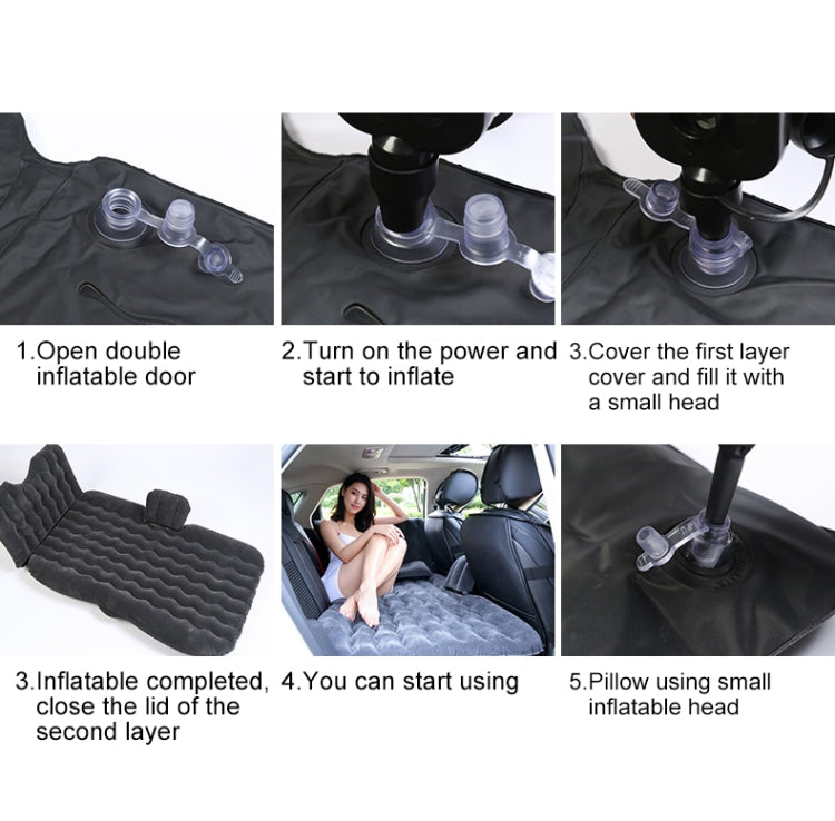 Universal Car Travel Inflatable Mattress Air Bed Camping Back Seat Couch, Size: 90 x 135cm(Grey)
