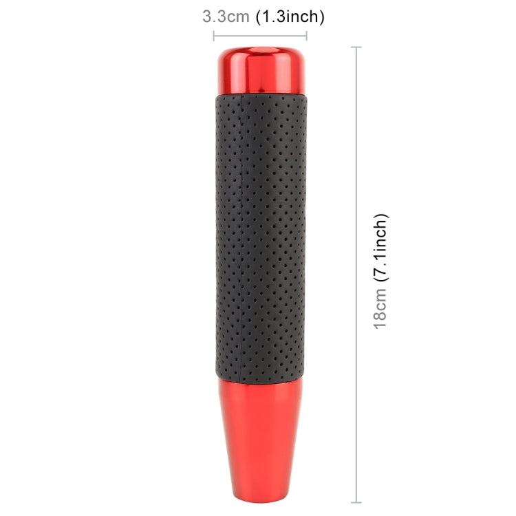 Metal Leather Long Column Car Shift Knob, Size: 18x3.3cm (Red)