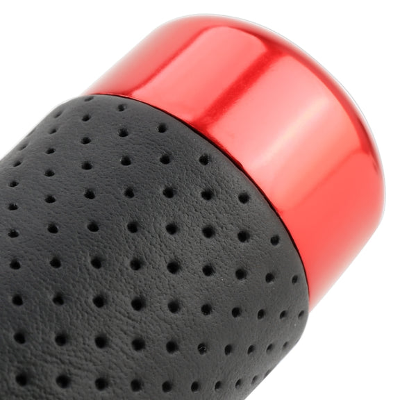 Metal Leather Long Column Car Shift Knob, Size: 18x3.3cm (Red)