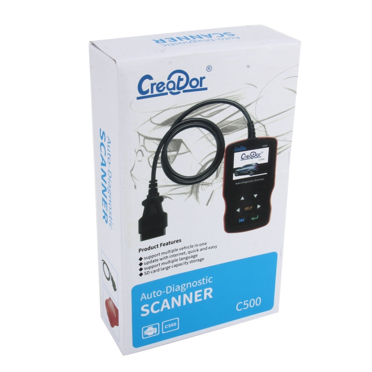 C500 Code Scanner 320*240 Pixel Display Car Scanner  Fault Code Reader Scanner Update Online Automotive Diagnostic Tool, Support SD card