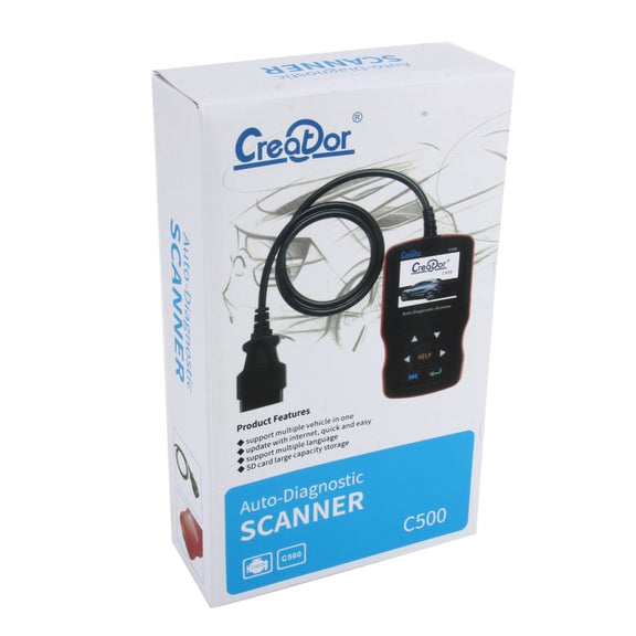 C500 Code Scanner 320*240 Pixel Display Car Scanner  Fault Code Reader Scanner Update Online Automotive Diagnostic Tool, Support SD card