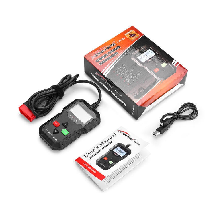 KONNWEI KW590 Mini OBDII Car Auto Diagnostic Scan Tools Auto Scan Adapter Scan Tool (Can Only Detect 12V Gasoline Car)(Black)