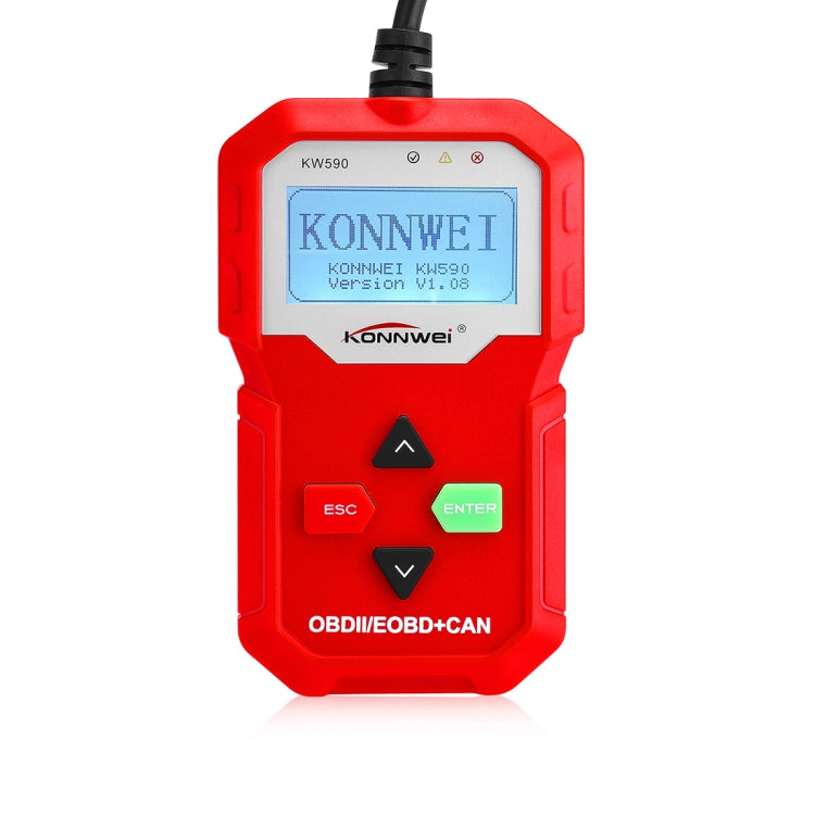 KONNWEI KW590 Mini OBDII Car Auto Diagnostic Scan Tools Auto Scan Adapter Scan Tool (Can Only Detect 12V Gasoline Car)(Red)