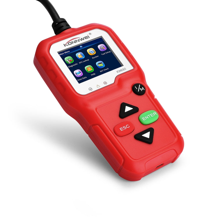 KONNWEI KW680 Mini OBDII Car Auto Diagnostic Scan Tools  Auto Scan Adapter Scan Tool (Can Detect Battery and Voltage, Only Detect 12V Gasoline Car)(Red)