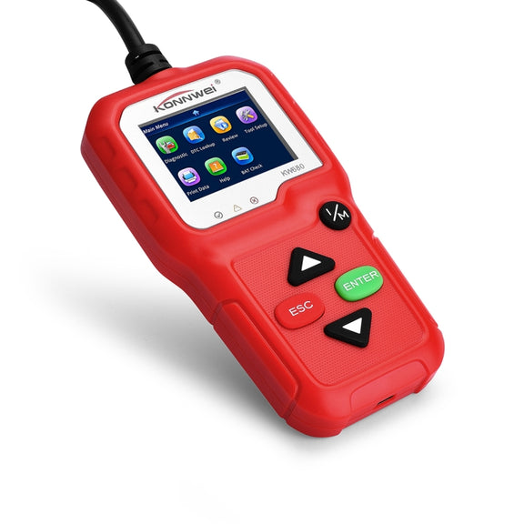 KONNWEI KW680 Mini OBDII Car Auto Diagnostic Scan Tools  Auto Scan Adapter Scan Tool (Can Detect Battery and Voltage, Only Detect 12V Gasoline Car)(Red)