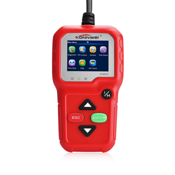 KONNWEI KW680 Mini OBDII Car Auto Diagnostic Scan Tools  Auto Scan Adapter Scan Tool (Can Detect Battery and Voltage, Only Detect 12V Gasoline Car)(Red)