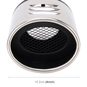 Universal Car Styling Stainless Steel Curved Bolt-on Exhaust Tail Muffler Tip Pipe with Mesh(Black)