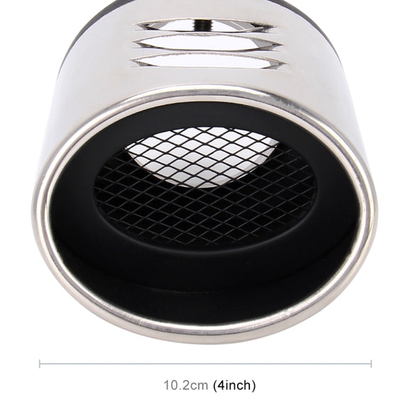 Universal Car Styling Stainless Steel Curved Bolt-on Exhaust Tail Muffler Tip Pipe with Mesh(Black)
