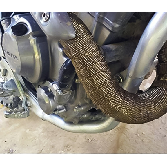 10m Titanium Gold Exhaust Wrap Auto Motor Exhaust Heat Shield Wrap Heat Resistant Wrap