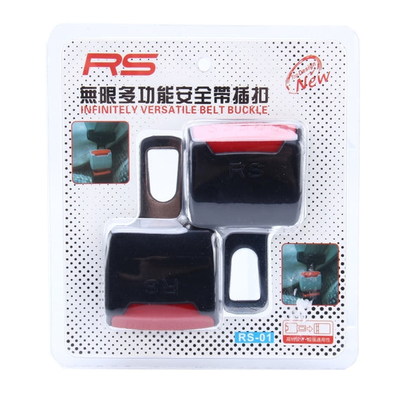 2 PCS RS-01 Universal Car Seat Belt Extension Buckle (Black)