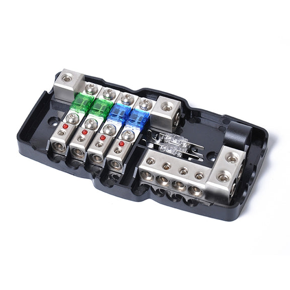 Car Audio Stereo Distribution Block Ground Mini ANL Fuse Block 4 Way Fuse Block 30A 60A 80Amp with LED