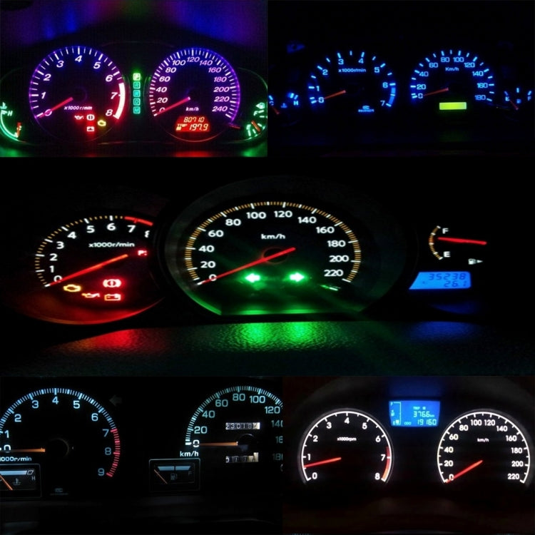 10PCS 2W T3 Wedge Instrument Panel LED Light Dashboard Gauge Cluster Indicator Lamp Bulb(Green Light)