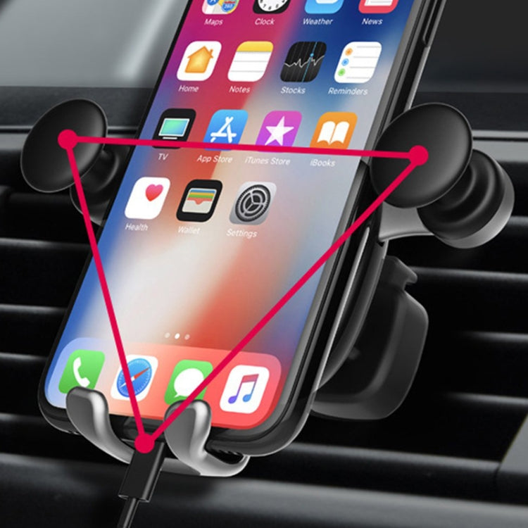Big Eyes Pattern Gravity Cartoon Air Vent Car Mount Phone Holder(Black)