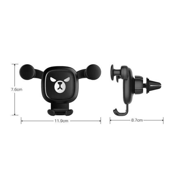 Big Eyes Pattern Gravity Cartoon Air Vent Car Mount Phone Holder(Black)