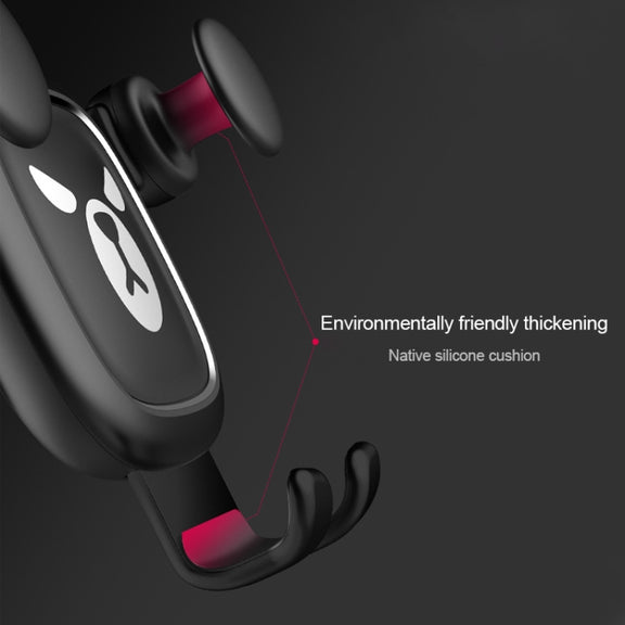 Big Eyes Pattern Gravity Cartoon Air Vent Car Mount Phone Holder(Black)