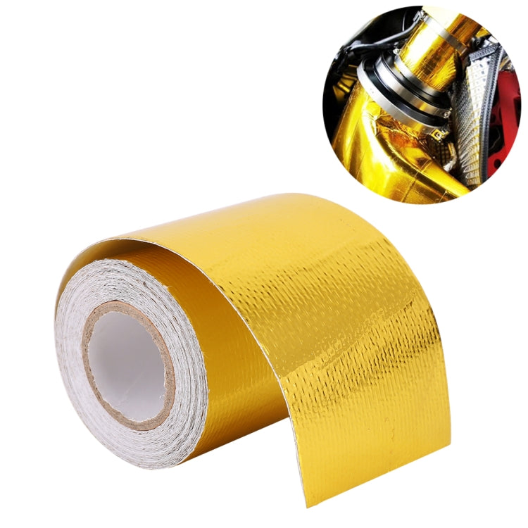 5m Exhaust Wrap Auto Motor Exhaust Heat Shield Aluminum Foil Paper Heat Resistant Wrap(Gold)