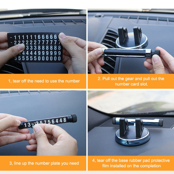 Multi-function Car Instrument Panel Mobile Phone Holder Temporary Parking Card(Gold)