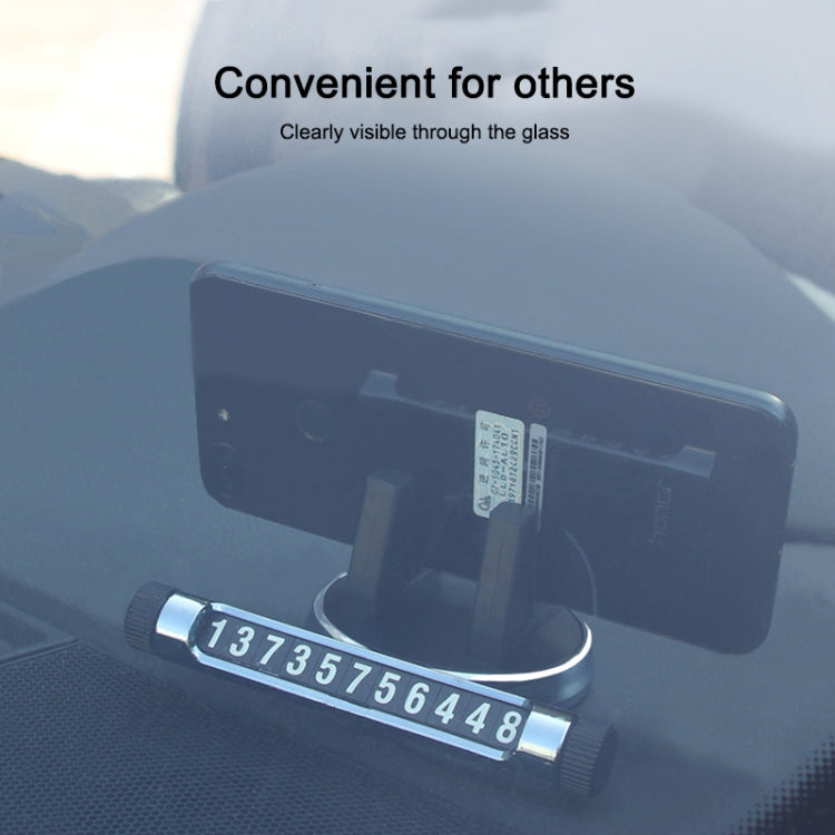 Multi-function Car Instrument Panel Mobile Phone Holder Temporary Parking Card(Silver)