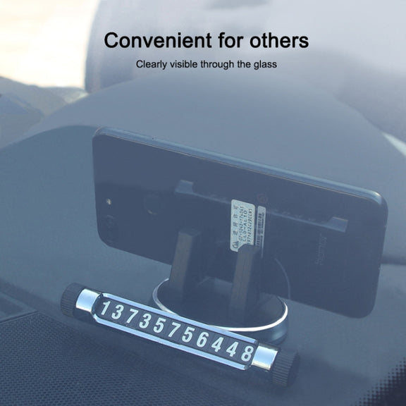 Multi-function Car Instrument Panel Mobile Phone Holder Temporary Parking Card(Silver)