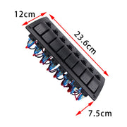 3Pin 8 Way Switches Combination Switch Panel with Light and Projector Lens for Car RV Marine Boat
