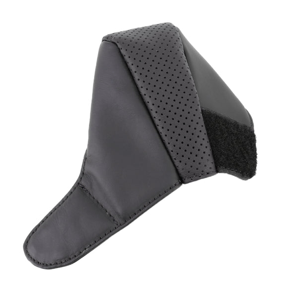 Universal Nonslip Breathable Genuine Leather Car Gear Shift Knob Cover(Black)