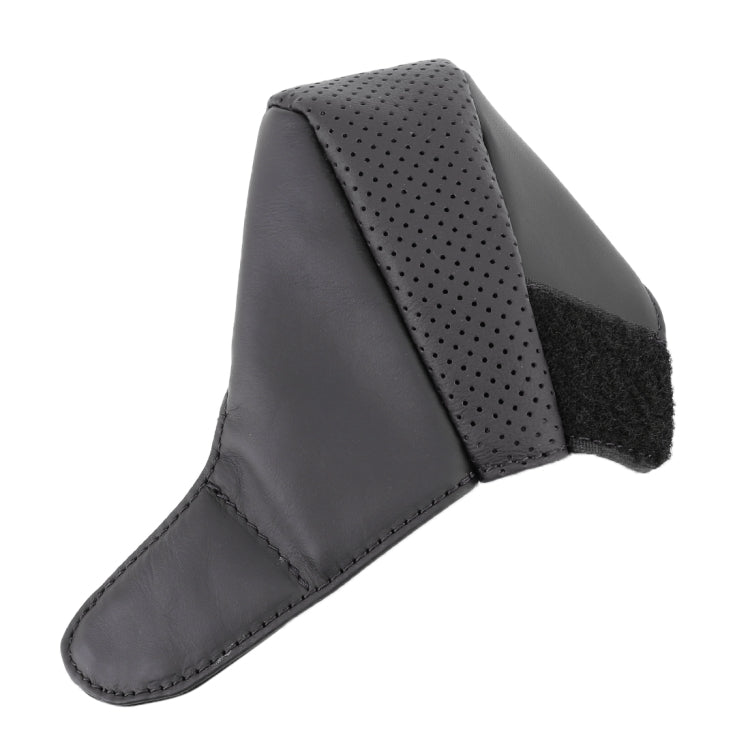 Universal Nonslip Breathable Genuine Leather Car Gear Shift Knob Cover(Black)