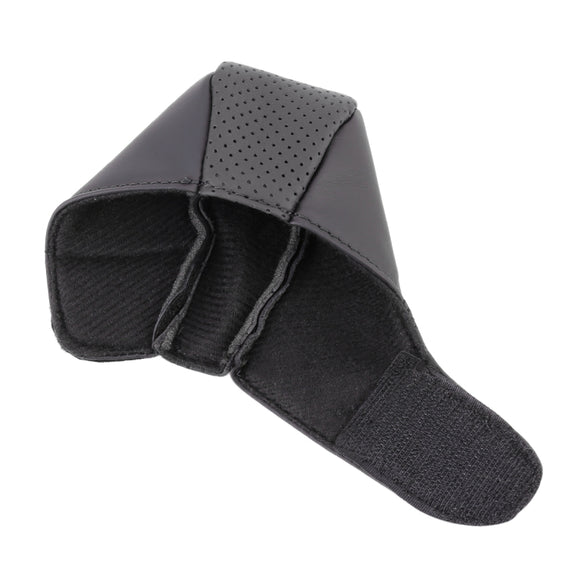 Universal Nonslip Breathable Genuine Leather Car Gear Shift Knob Cover(Black)