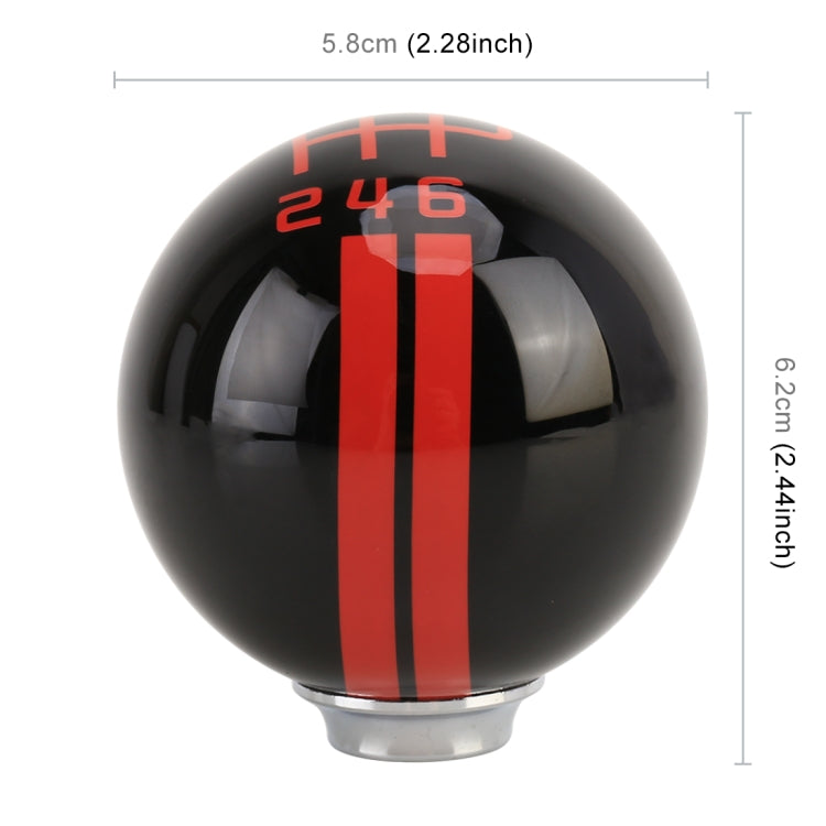 Universal Vehicle Ball Shape Modified Resin Shifter Manual 6-Speed Right-R Gear Shift Knob(Black Red)