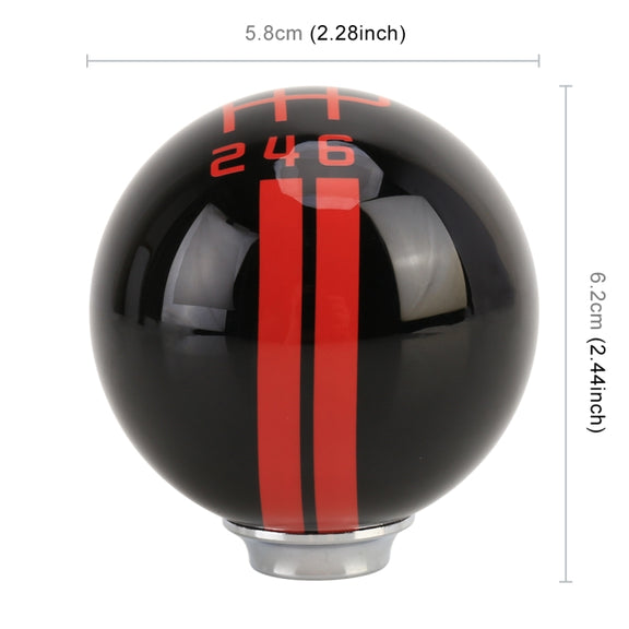 Universal Vehicle Ball Shape Modified Resin Shifter Manual 6-Speed Right-R Gear Shift Knob(Black Red)