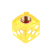 4 PCS Plastic Plated Dice Shape Universal Tire Valve Stem Cap(Yellow)