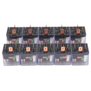 10 PCS JD-1912 80 AMP 12V Water-resistant Car Auto Four Plugs Relay with Warning Light