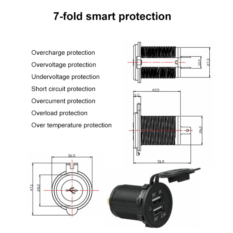 Car Motorcycle ABS Dual Port Charger