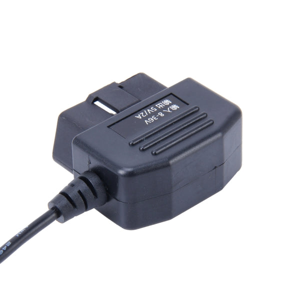 Car Auto 16Pin OBDII Charging Cable Mini 5 Pin USB Power Adapter with Switch Button for GPS Tablet E-dog Phone, Cable Length: 3.4m