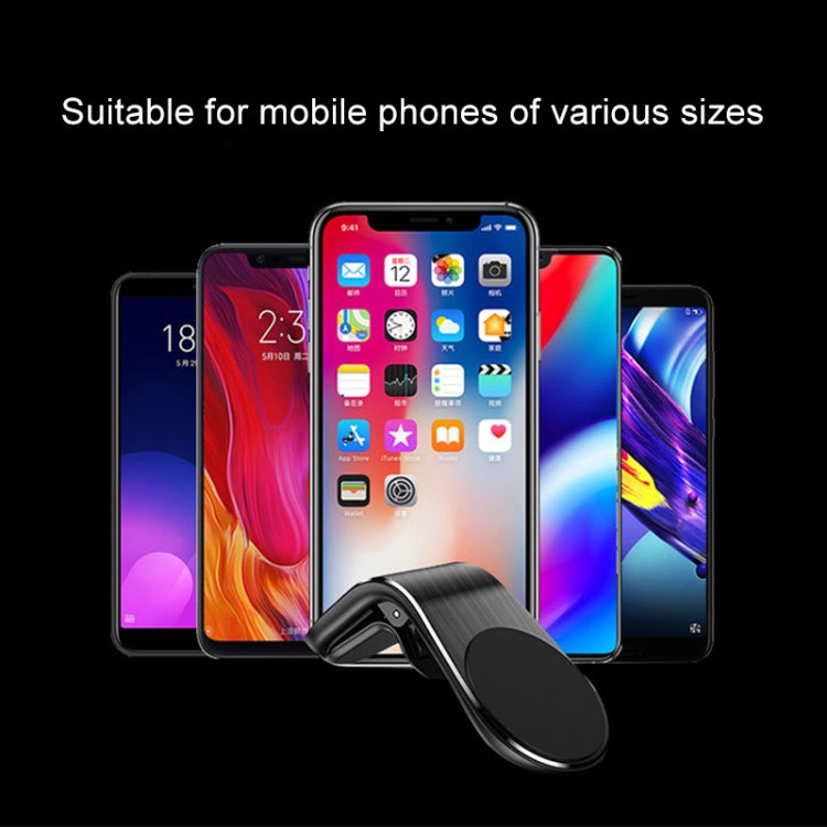 Car Metal Magnetic Air Outlet Mobile Phone Holder Bracket (Black)