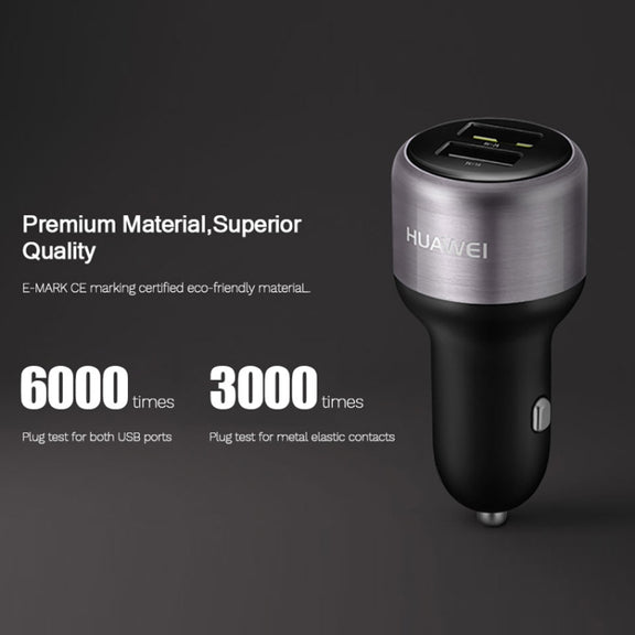 Original Huawei CP31 18W Max Dual USB Port Fast Charging Car Charger (Grey)