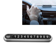 Hidden Number Metal Car Temporary Parking Number Plate Parking Card (Silver)