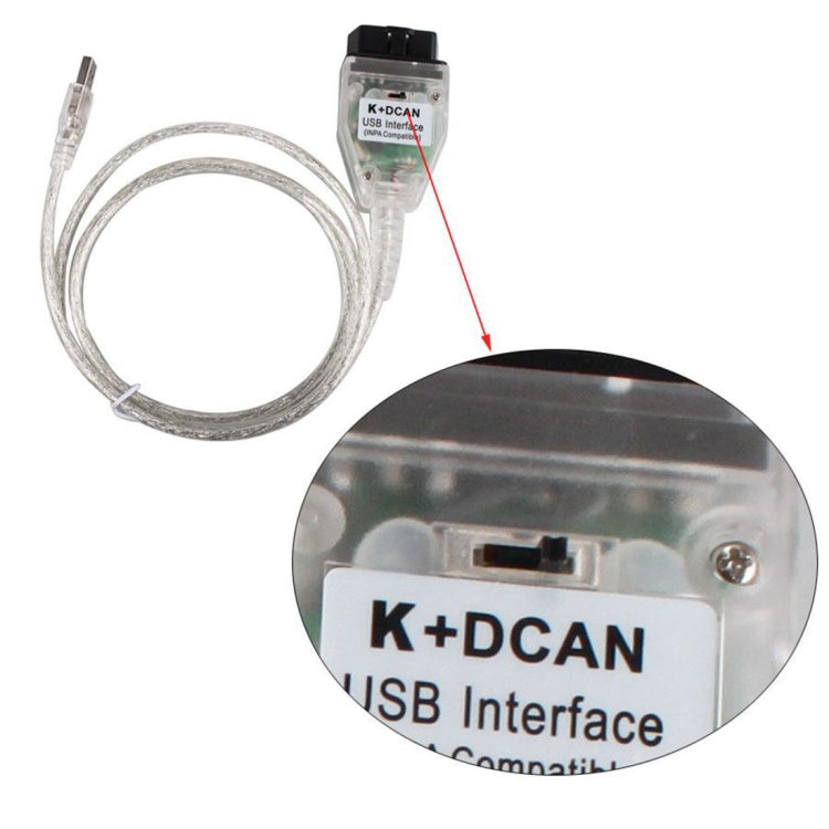 INPA K+CAN with Switch USB Interface Cable for BMW(White）