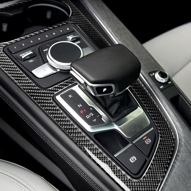 Car Carbon Fiber Gear Position Panel Decorative Sticker for Audi 2017-2018 A4L / 2017-2018 A5 / 2016-2017 A4 B9, Left Drive