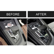 Car Carbon Fiber Gear Position Panel Decorative Sticker for Audi 2017-2018 A4L / 2017-2018 A5 / 2016-2017 A4 B9, Left Drive