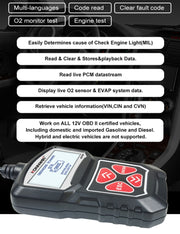 KONNWEI KW309 V309 V310 MS309 Code Reader OBD2 Scanner Diagnostic Tool(Black)