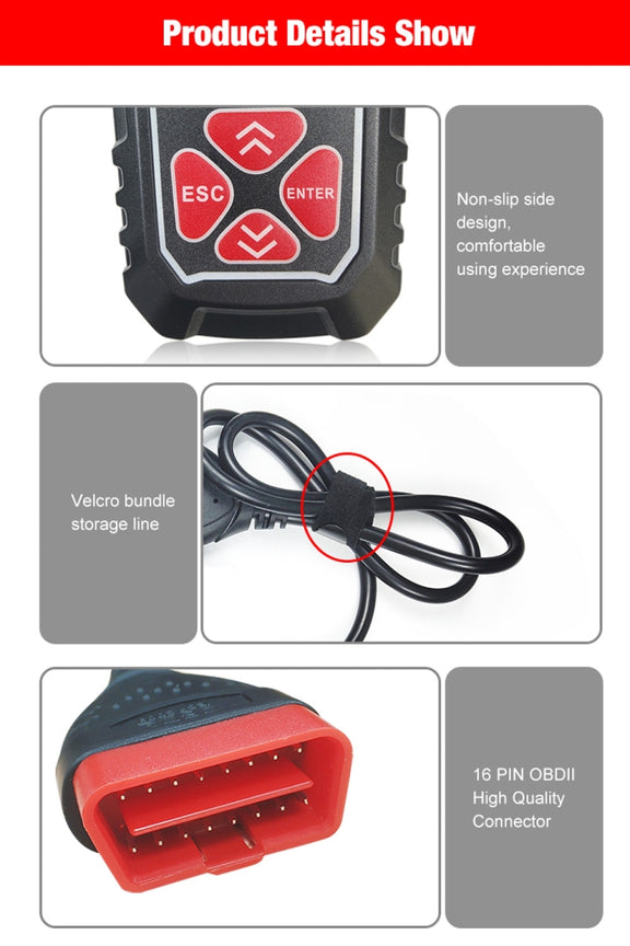 KONNWEI KW309 V309 V310 MS309 Code Reader OBD2 Scanner Diagnostic Tool(Black)
