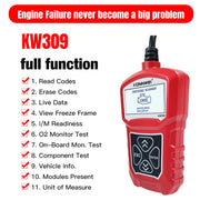 KONNWEI KW309 V309 V310 MS309 Code Reader OBD2 Scanner Diagnostic Tool(Red)