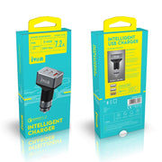 IVON CC36 39W 7.2A QC 3.0 USB + Dual USB Car Charger with Ambient Light