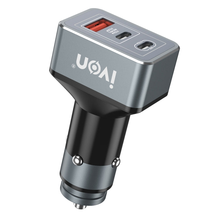 IVON CC43 45W PD 3.0 Dual USB-C / Type-C + QC 3.0 USB Port Square Car Charger