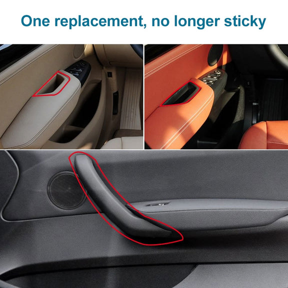 Car Front Right Inside Doors Handle Pull Trim Cover 5141 7394 519-1 for BMW X3 X4, Left Driving (Black)