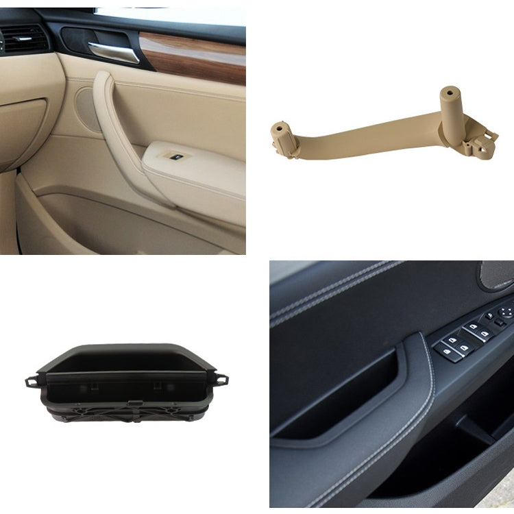 Car Front Left Inside Doors Handle Pull Trim Cover 5141 7394 519-1 for BMW X3 X4, Left Driving (Black)