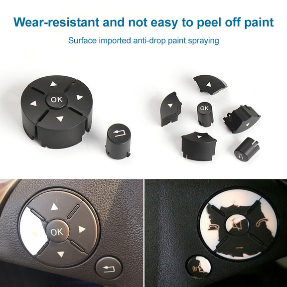 1 Pair Car Steering Wheel Switch Buttons Panel for Mercedes-Benz W204 2007-2014, Left Driving(Beige)